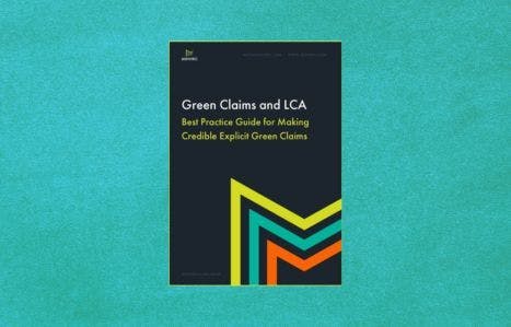 Minviro's Green Claims and LCA guide on a teal background, detailing best practices for environmental claims.