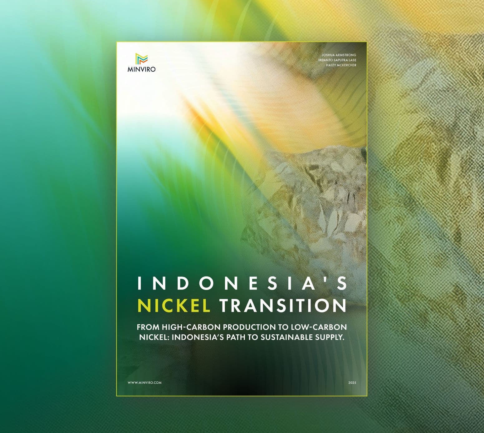 Minviro white paper cover on Indonesia’s nickel industry, highlighting carbon intensity, resource risks and decarbonisation strategies.