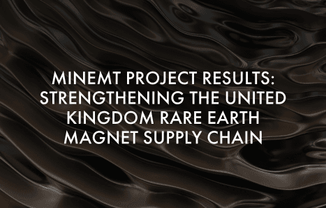 An image with the title "MineMT Project Results" on top of a geological inspired background image.